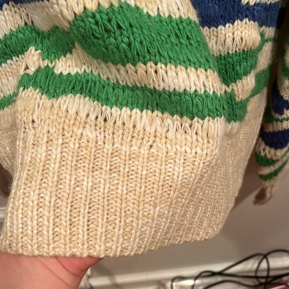 Aerie sweater size small blue green white and tan - Picture 5 of 5